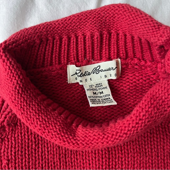 Eddie Bauer red and off-white winter sweater - Picture 3 of 3